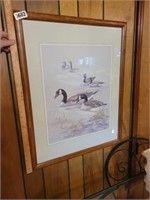 VINTAGE GEESE IN WATER BY ANNI MOLLER FRAMED