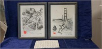 (2) Framed Prints (11"×14") & (50) Milton Hershey