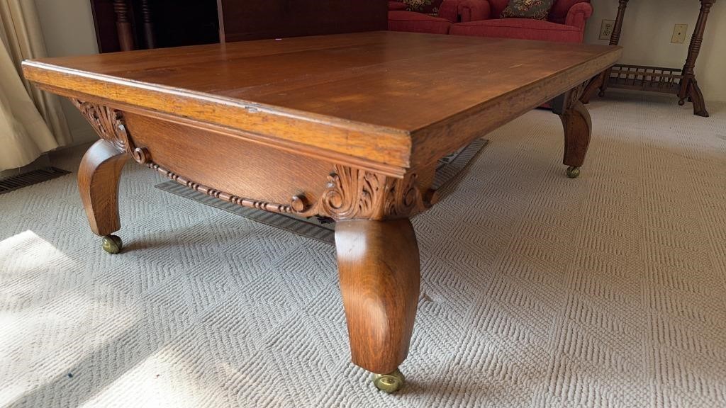 Antique Fancy Coffee Table w/carved legs