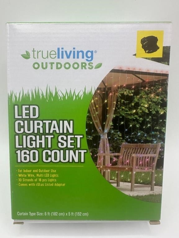 LED Curtain Light Set 160ct Multicolor TrueLiving