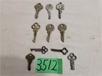 10 – Specialty Vintage Keys-Cabinet/Security