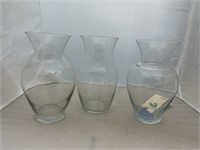 3 pc-Glass Vases