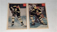 2 1954 55 Parkhurst Hockey Cards #53 54