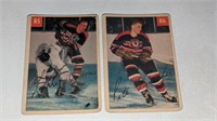 2 1954 55 Parkhurst Hockey Cards #85 86