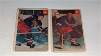 2 1954 55 Parkhurst Hockey Cards #66 67