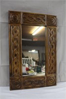 Carved mirror, 15.25 X 23.25"