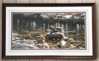 River Otter Print, framed and matted.