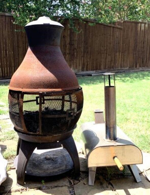 Metal Chimenea and Bighorn Pizza Oven