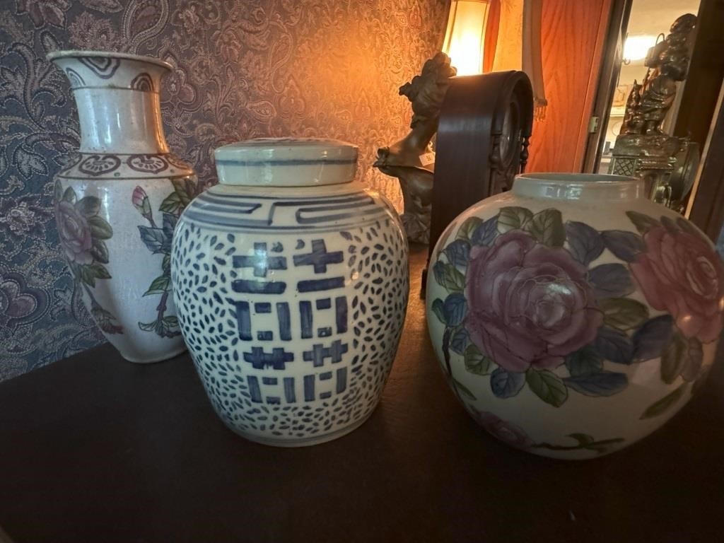 4 Oriental newer Pots or Vases