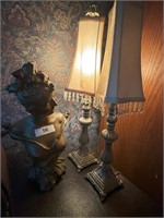 Ladies Bust and 2 small vanity style lamps