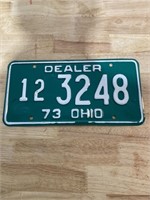 1973 Ohio dealer license plate