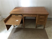 Unusual Oak Desk with Flip Out Work Surface, Top
