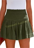 ANGGREK Womens Casual Elastic Waisted Shorts  2XL