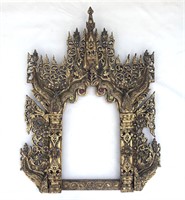 Southeast Asian Carved Buddha Temple Frame