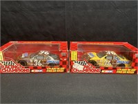 TWO NASCAR KEN SCHRADER SNICKERS DIECAST REPLICAS