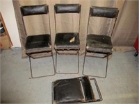 4pc Set - Antique Metal Folding Chairs