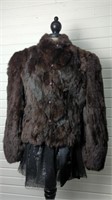 Vintage Dyed Rabbit Fur Jacket , Lined , Size