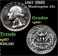 1967 SMS Washington Quarter 25c Grades sp66+