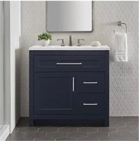 37 in.  Single Sink Bath Vanity in Deep Blue