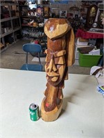 Carved Wooden Tiki Head
