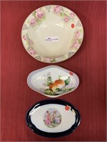 3 unmatched porcelain items Royal Austria bowl
