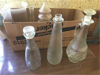 Vintage Glass Vases, Oil, Tree