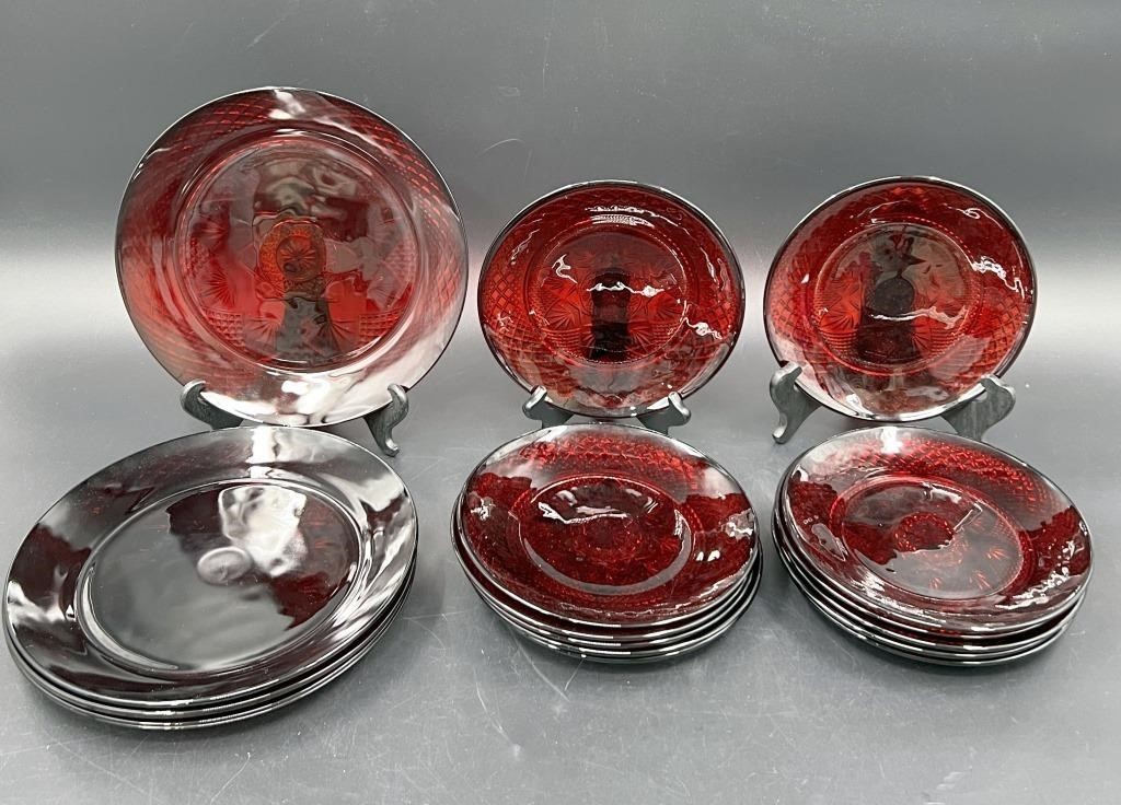 Cristal D’Argues Durand Ruby Red Plates