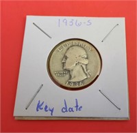 1936-S Washington 25 Cent Coin