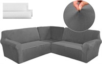B4044  L Shaped Couch Covers, 3 Pcs Stretch 5 Seat