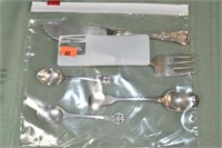 5 silverwares: master butter, fork with MOP Handle