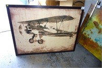 Framed Metal Biplane Wall Art