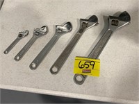 SET OF 5 ADJUSTABLE WRENCHES