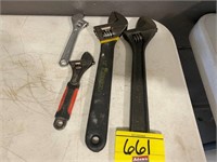 4 ADJUSTABLE WRENCHES