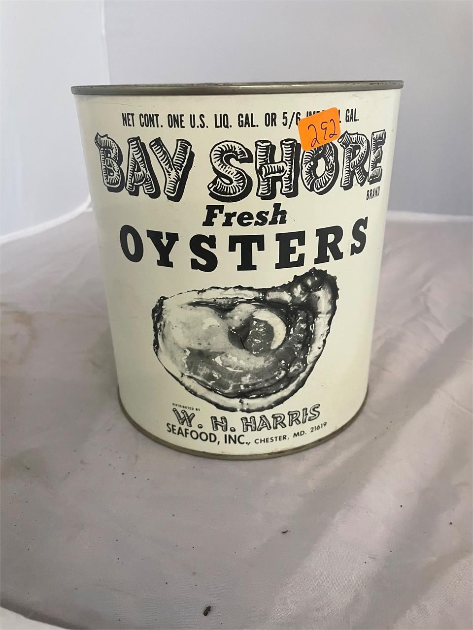 Bayshore W H Harris Chester MD Gallon Oyster Can