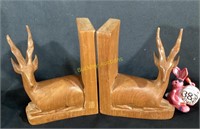 KENYAN WOODEN GAZELLE BOOKENDS