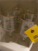 Christmas wine glasses lot