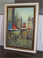 Dutch Street Scene Painting on Canvas