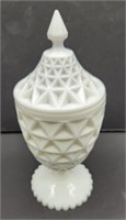 Imperial Glass Mount Vernon Milk Glass Candy Jar
