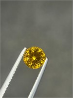 0.90 carats Round shape natural Yellow Citrine