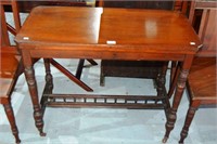 Vintage card table with fold over top,