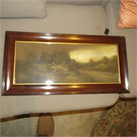 Antique Landscape Picture in Beautiful Frame