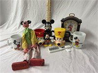 Mickey Mouse Cups, Clock, Toy, Hair Brush, Home