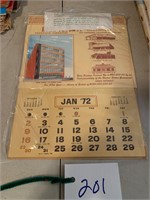 VINTAGE 1972 calendar IN PACKAGING