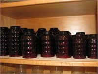 Lot of misc Cranberry glasses