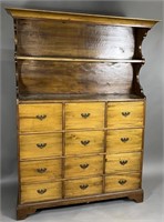 Storage cupboard ca. 1830; softwood with twelve