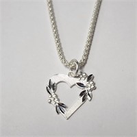 Silver Heart 18" Necklace