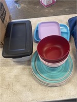 Plastic plates bowls and containers