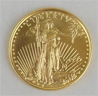 1999 1/10 Ounce Fine Gold Five Dollar Coin.