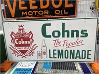 Original Cohns The Popular Lemonade Enamel Sign