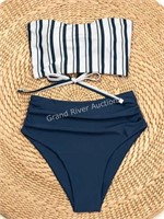 Shein Striped High Waisted Bikini Large